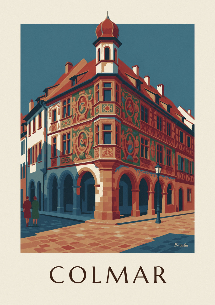 Colmar Maison Pfister and carved wooden gallery poster