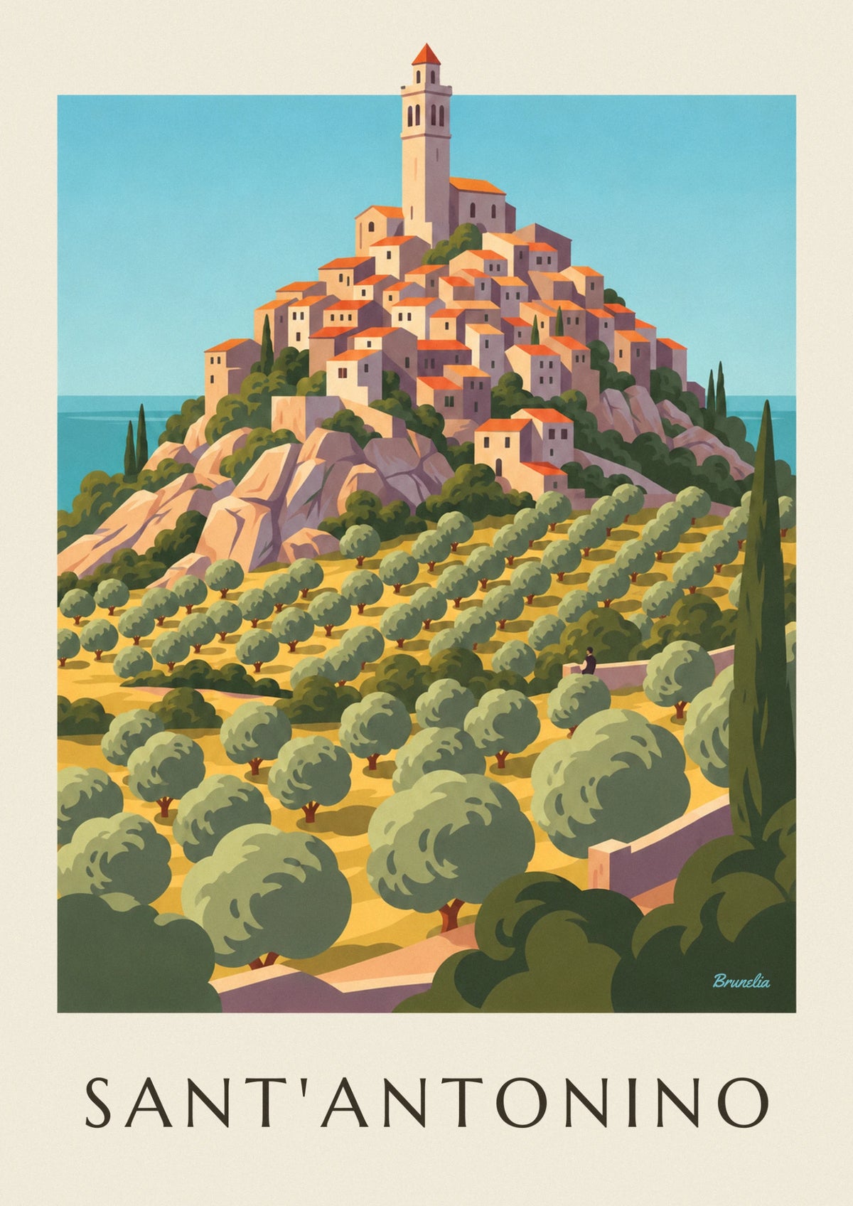 Sant’Antonino hilltop village in Balagne, Corsica poster
