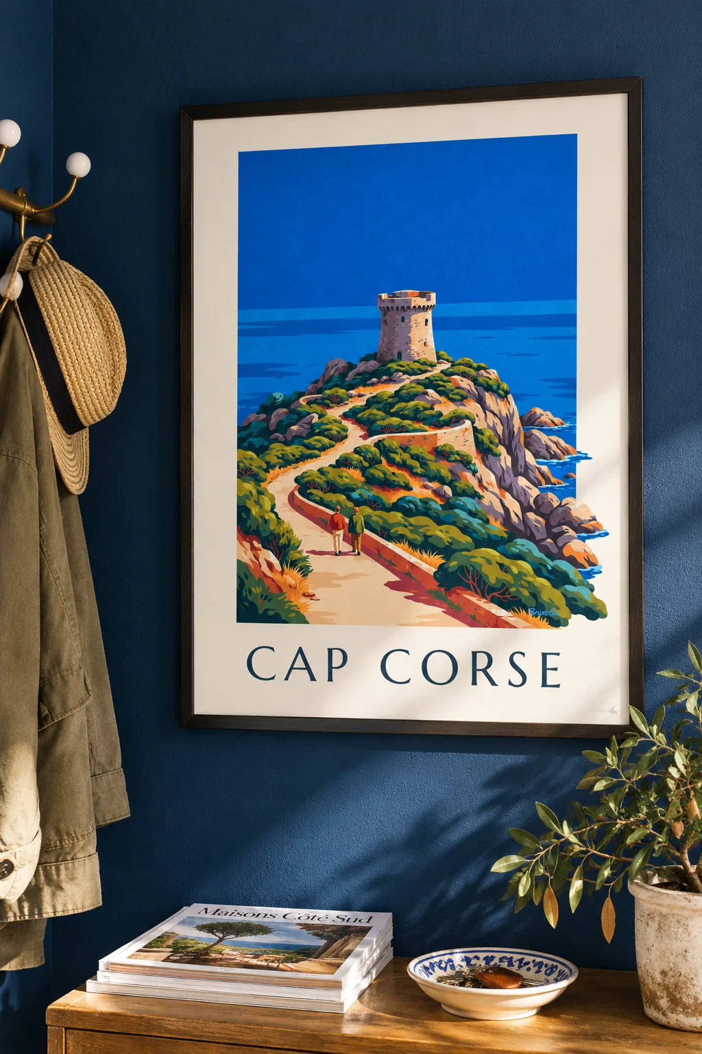 Mise en situation de Affiche tour génoise sur la côte du cap Corse