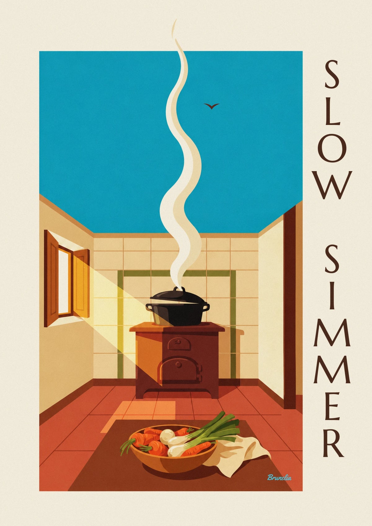Steaming pot-au-feu cast iron pot poster