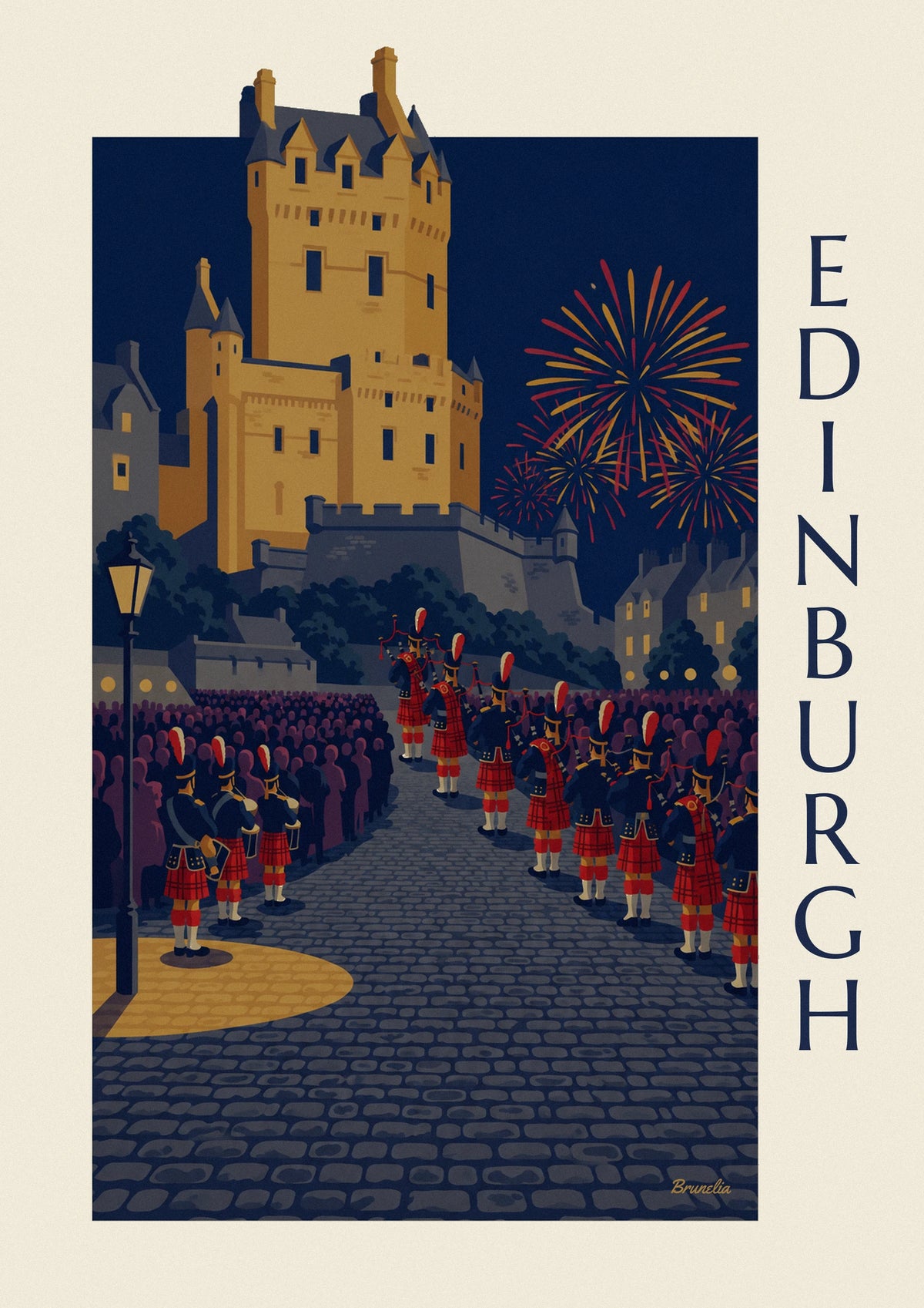 Edinburgh Castle and Military Tattoo at night poster