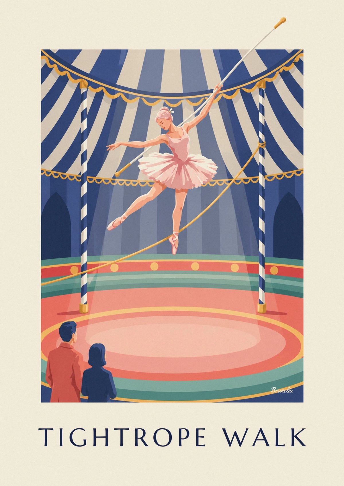 Big top tightrope acrobat poster