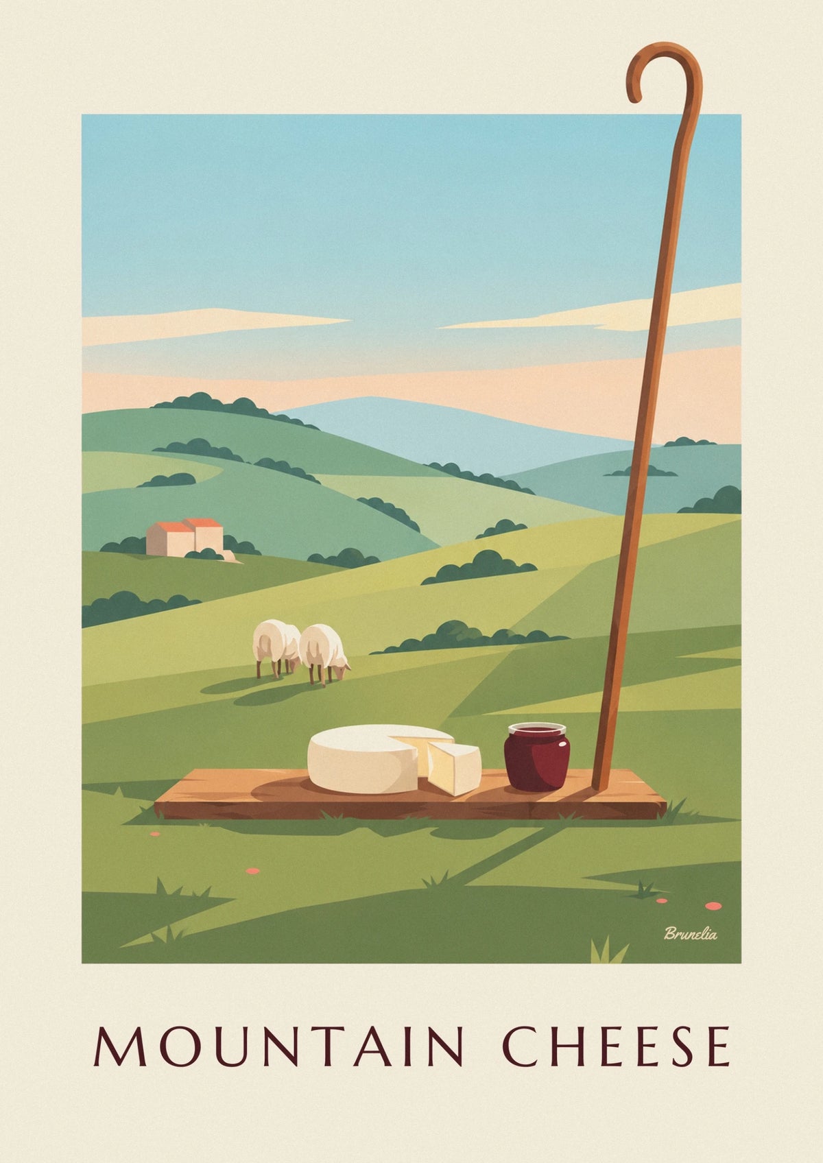 Basque sheep’s cheese and black cherry jam poster