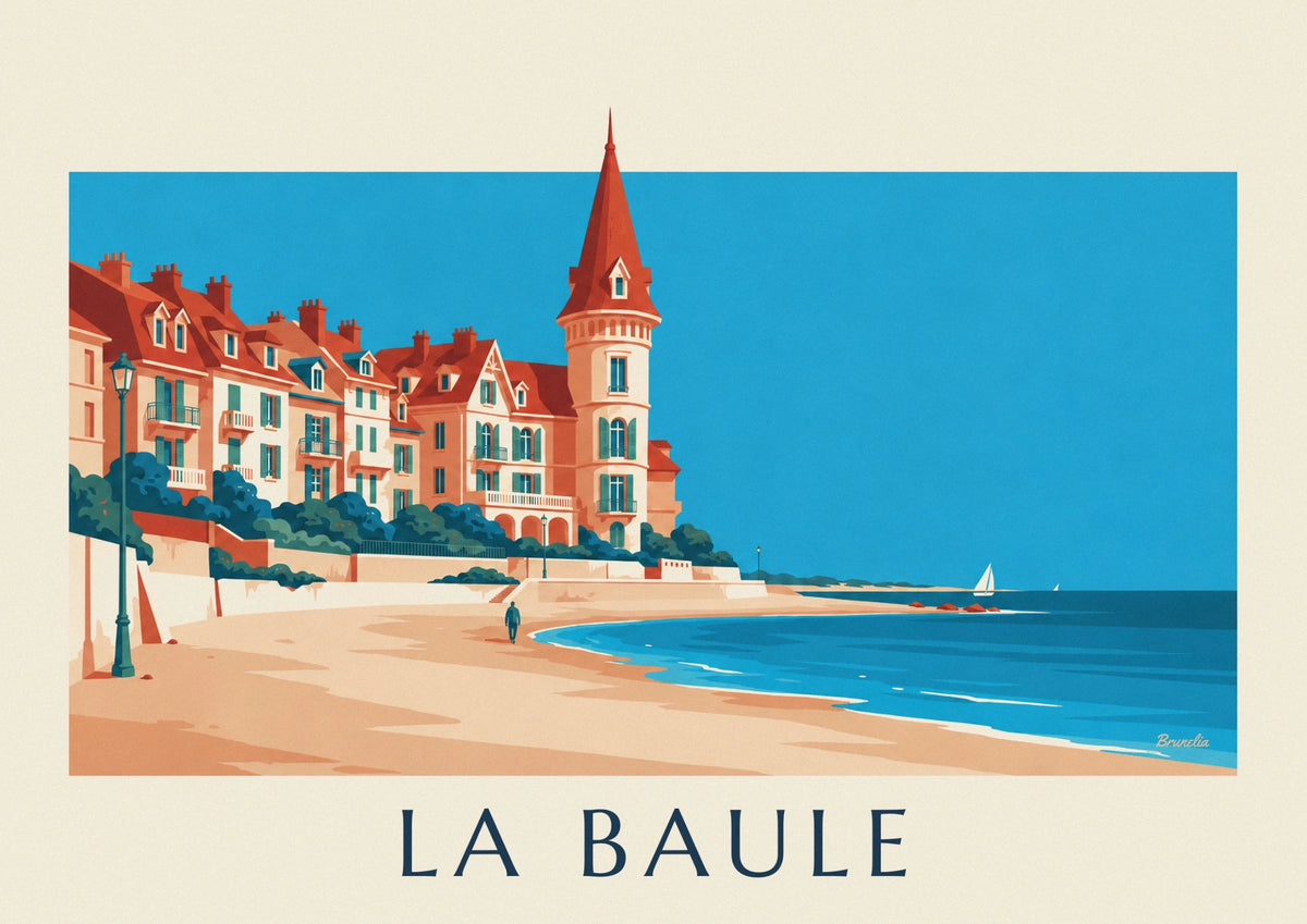 Affiche villas balnéaires du front de mer de La Baule