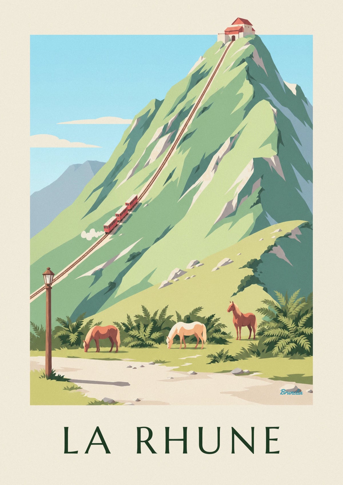 Affiche petit train de La Rhune au Pays basque