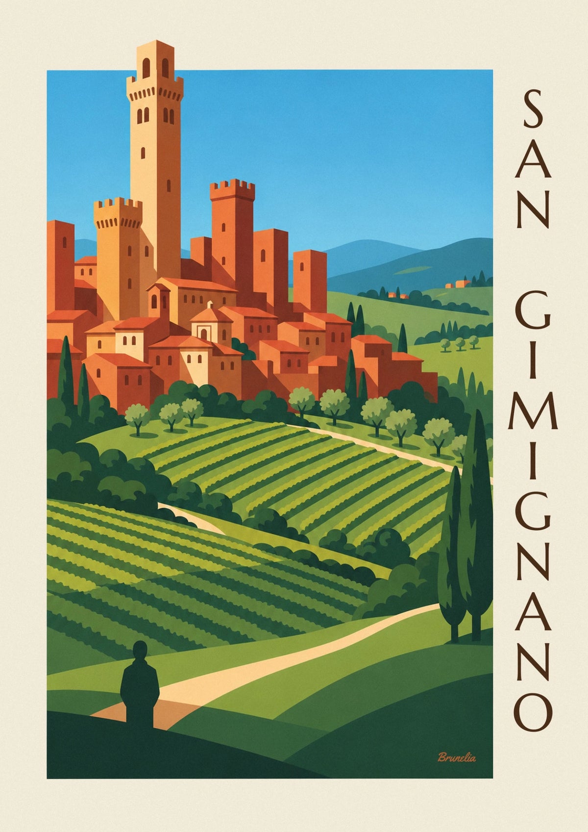 San Gimignano medieval towers in Tuscany poster