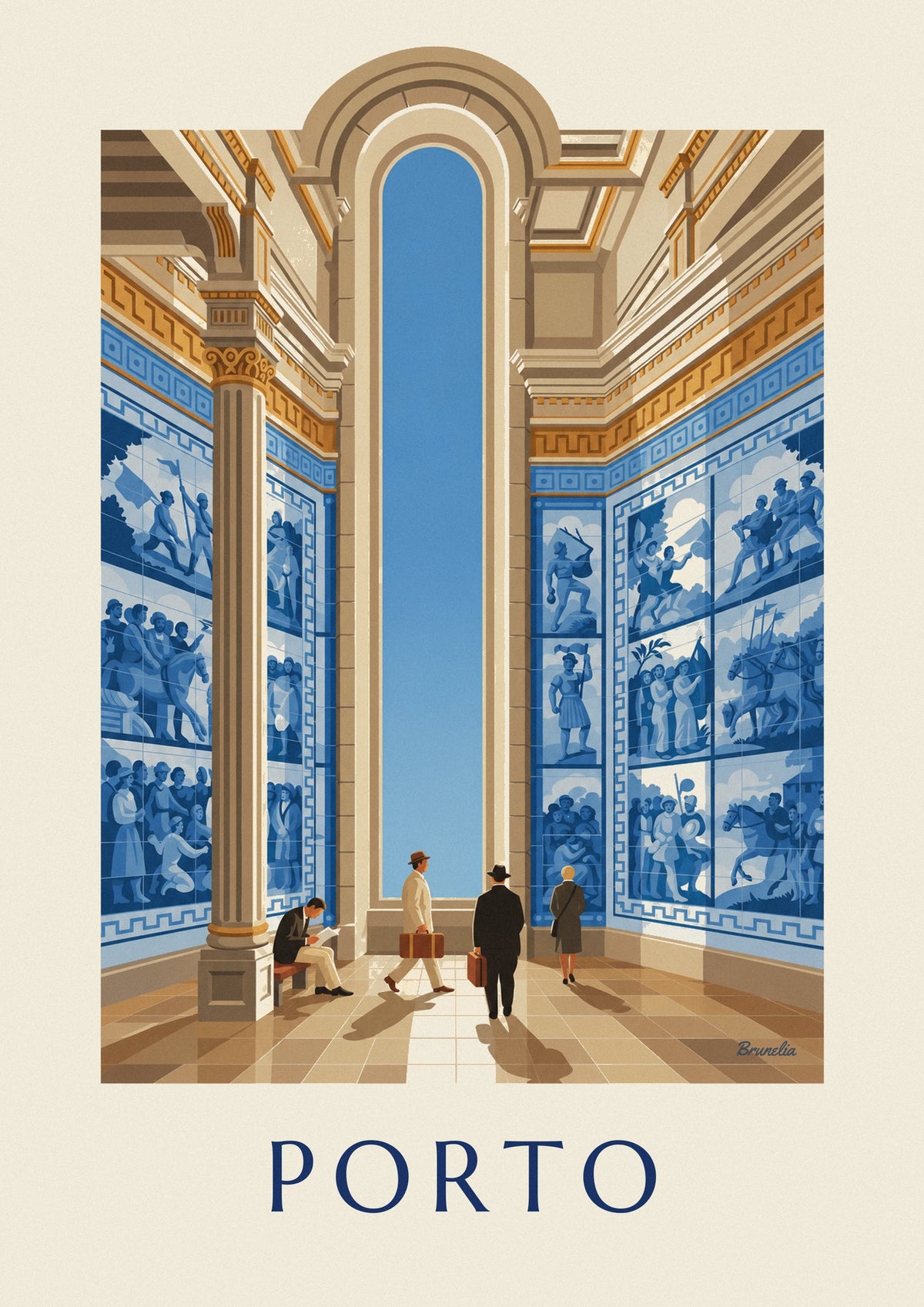 Affiche azulejos de la gare São Bento à Porto