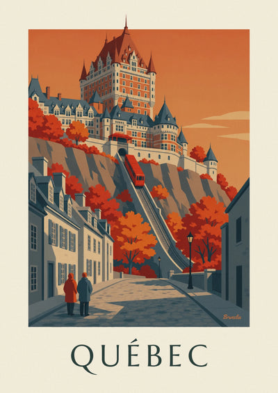 Affiche Château Frontenac en automne à Québec : l'affiche entière