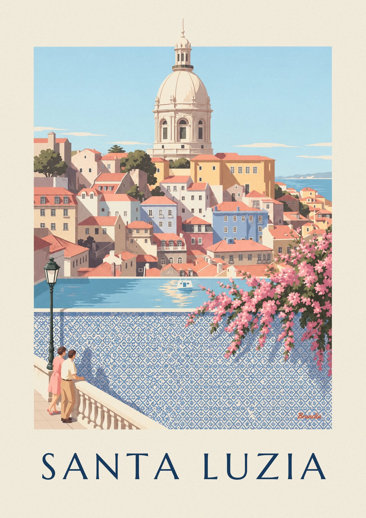 Santa Luzia viewpoint and azulejos in Lisbon poster