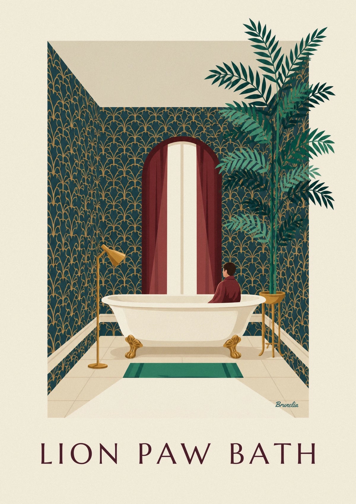 Victorian clawfoot bathtub poster