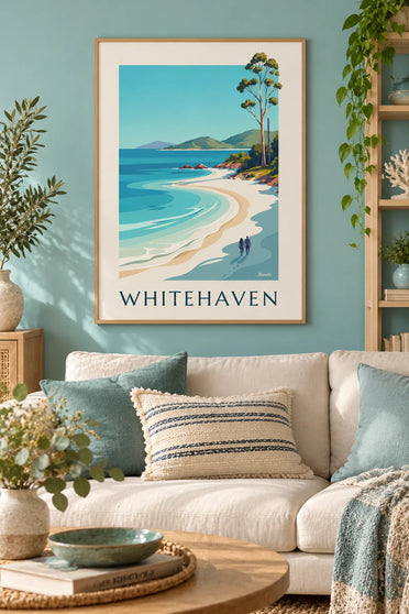 Lámina playa de Whitehaven en las islas Whitsunday, Australia : enmarcado en la pared